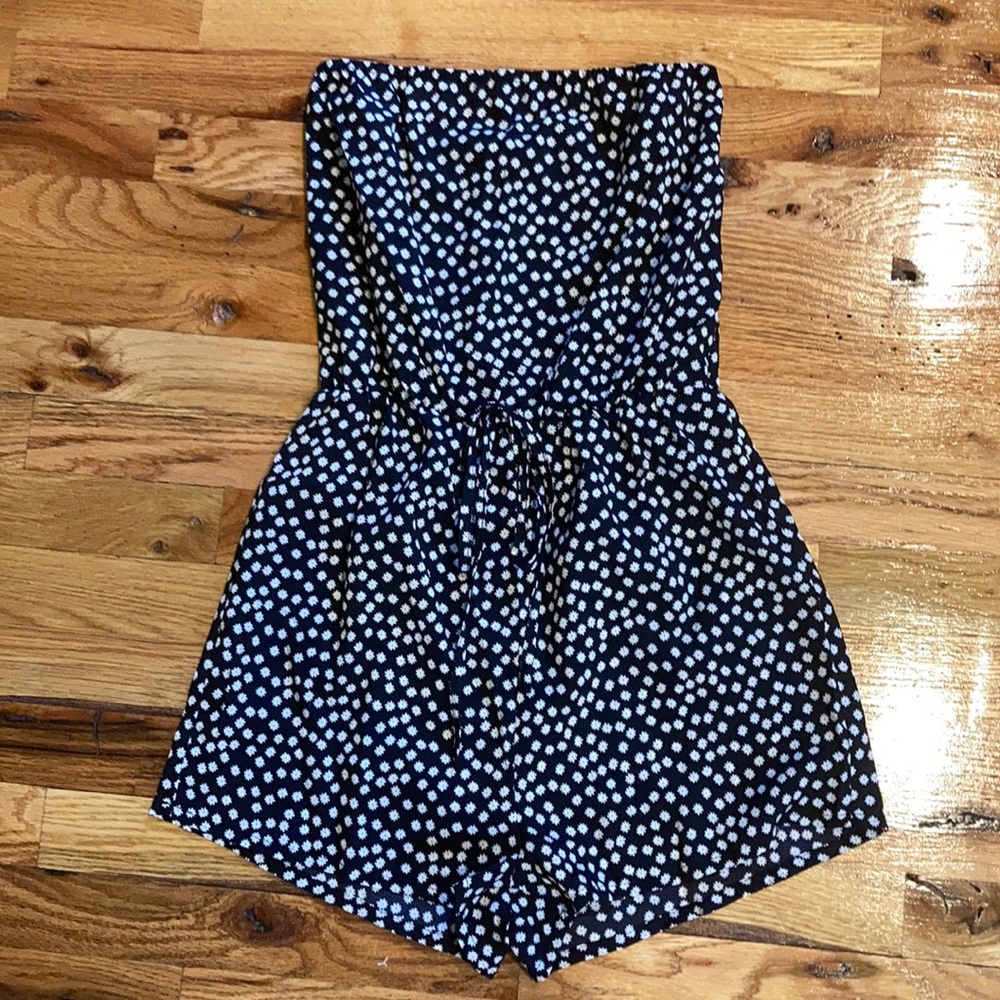 Black floral romper